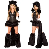 Sexy Black Costume for Adult Cat Girl Cosplay Halloween Costumes for Women 1