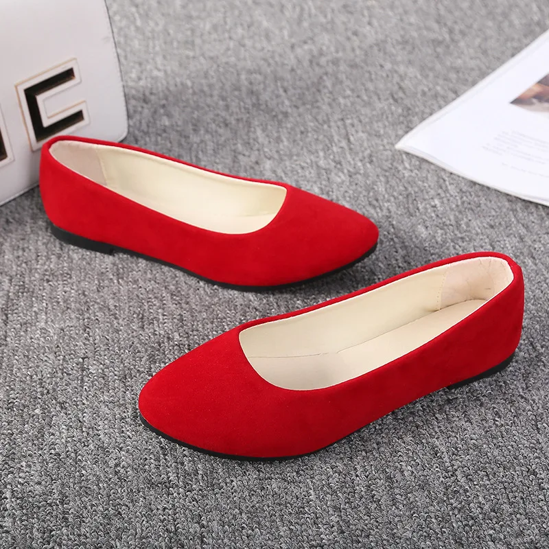 

Women Ballet Flats Shallow Spring Loafers Multiple Color Holiday Lady Shoes Slip On Solid Pointed Toe Flat Shoes XWD868