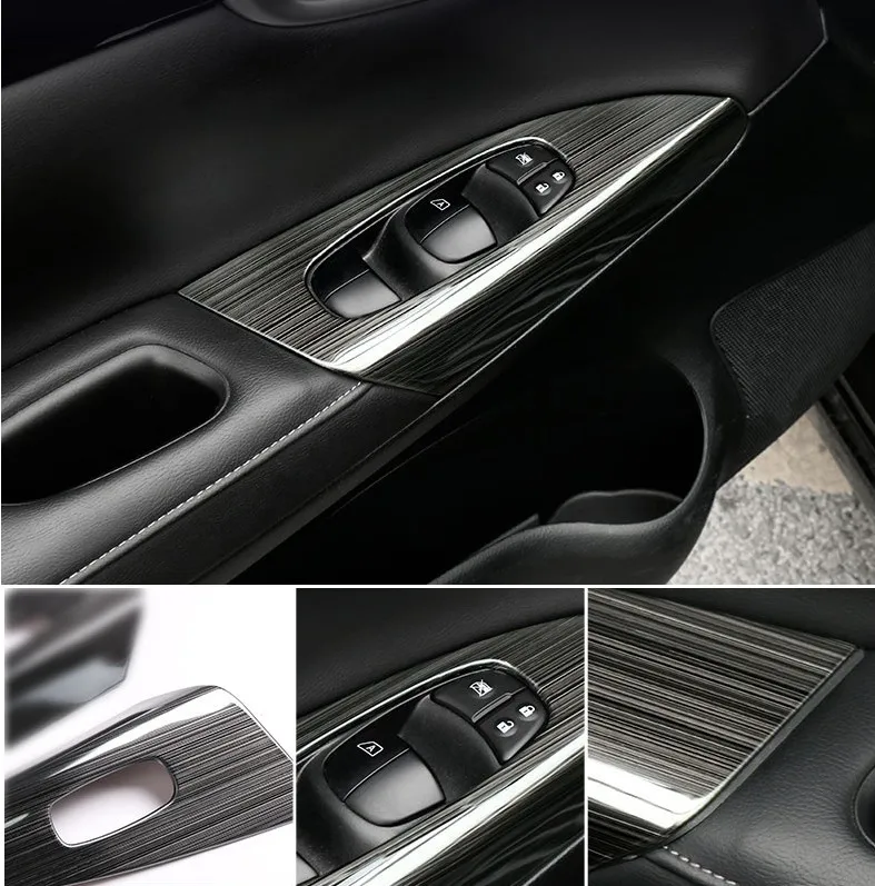 Для Nissan Sentra 2013- стеклянный переключатель с блестками для двери подлокотник подъемная панель декоративная стеклянная подъемная панель декоративная рамка