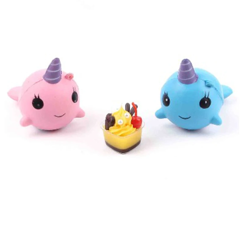 

10CM Pink/Blue squishy whale dolphin jumbo Cell Phone Straps Scented Stretch Squishy Slow Rising Squeeze Toy Antistress Reliever