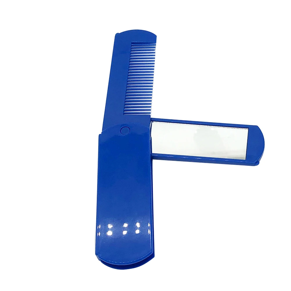

Men Beard Styling Tool Folding Comb Boutique Multifunction Practical Hair Mini Portable Durable With Mirror Two In One Travel