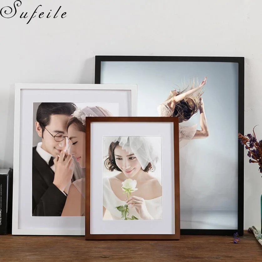 

SUFEILE Modern Style Solid Wood Frame 11.12.14.16 inch Solid Wood Photo Frame Photo Wall Home Wedding Photo Frame D5