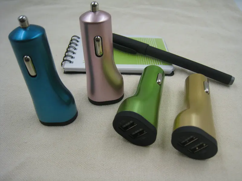 Metal Small waist Dual Port USB Car Charger_0232