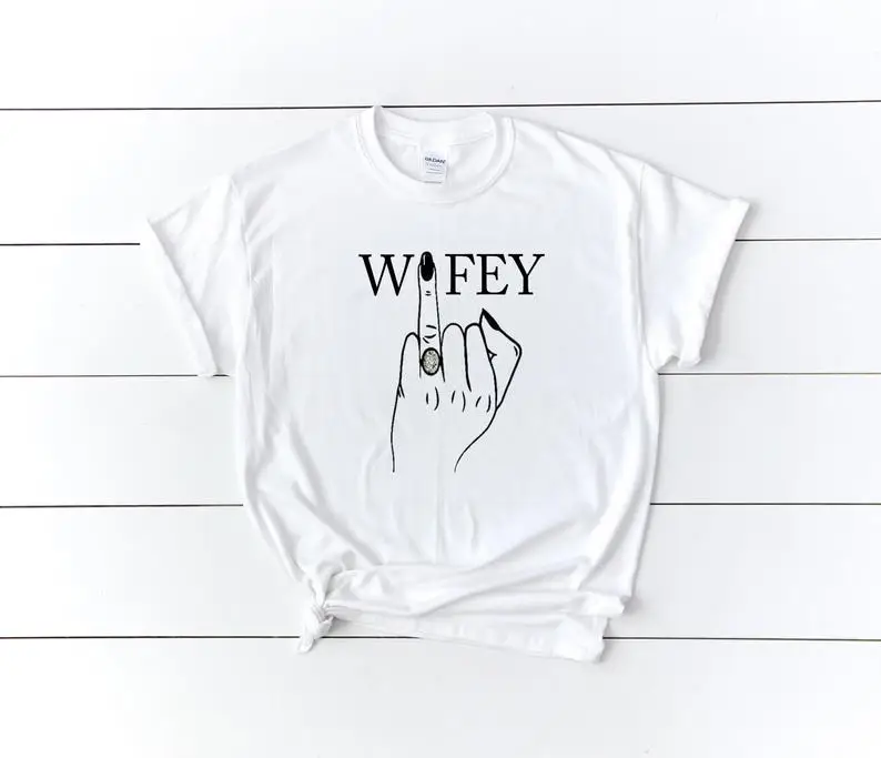 

Wifey Ring Finger Unisex T Shirt Bachelorette Party Bridesmaid Shirts Gift For Bride tee women fashoin travel tops holiday tee