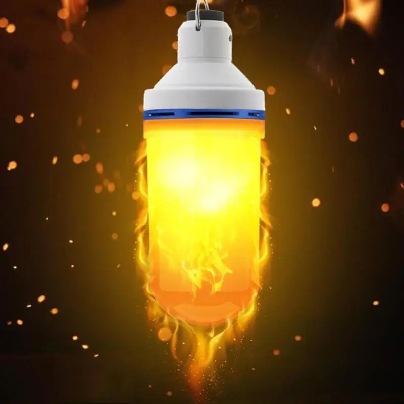 

USB Rechargeable G-sensor Flame Effect 108LED Blub Tent Light Emergency Lamp for Outdoor Camping Hiking