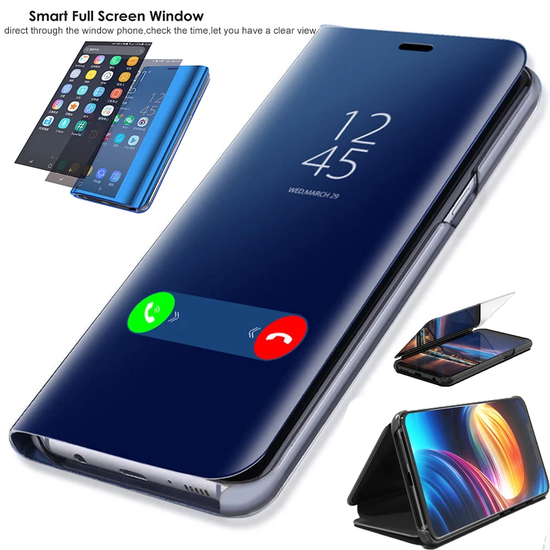 

Smart Mirror Flip Case for Xiaomi Redmi Note 7 Pro 6 5A Prime 4 4X 3 Redmi 6 5 Plus S2 Y1 Y2 Clear View Cover