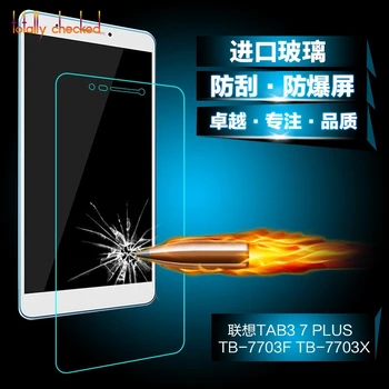 

For Lenovo Tab3 Tab 3 7 Plus 7703 TB-7703X TB-7703F 7" + Screen Clean Tools 50pcs/lot 9H Tempered Glass Screen Protector Film