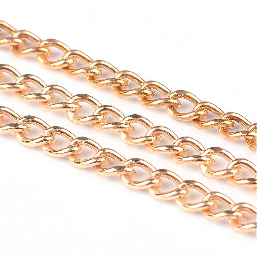 100m Iron Twist Chains Gold Plated for diy jewelry necklace bracelet