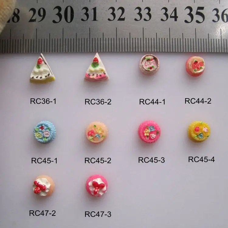 

RC36-47 30pcs/bag Cartoon Sandwich Strawberry Cake Resin Cartoon Deco Nail Art Decoration Nail DIY Deco