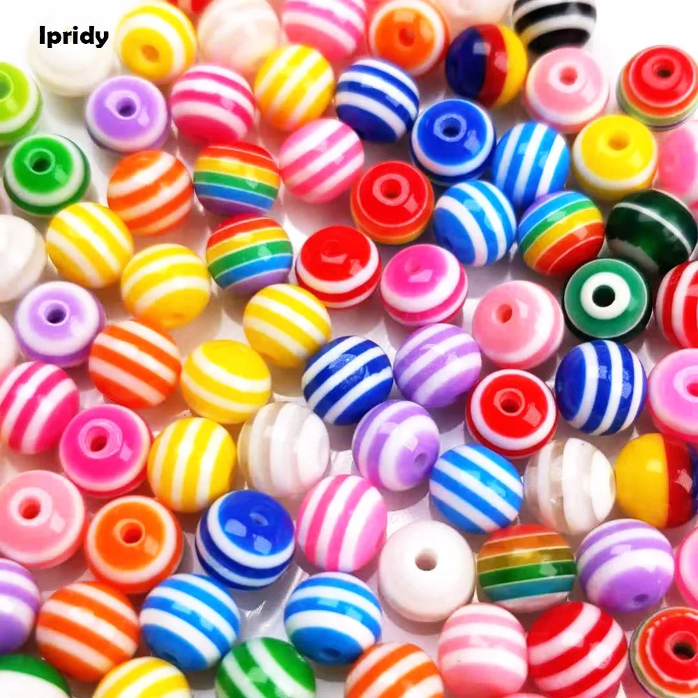 

100Pcs/lot Mixed Multicolor new Fashion Round Eye Ball with Resin Beads,Evil Stripe Spacer Beads for Fashion Jewelry Making