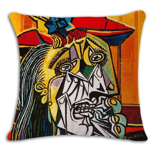 ZXZXOON известный Пикассо картина маслом квадратная декоративная подушка чехол из хлопка и льна наволочка для дивана дома 45x45 см - Цвет: 10