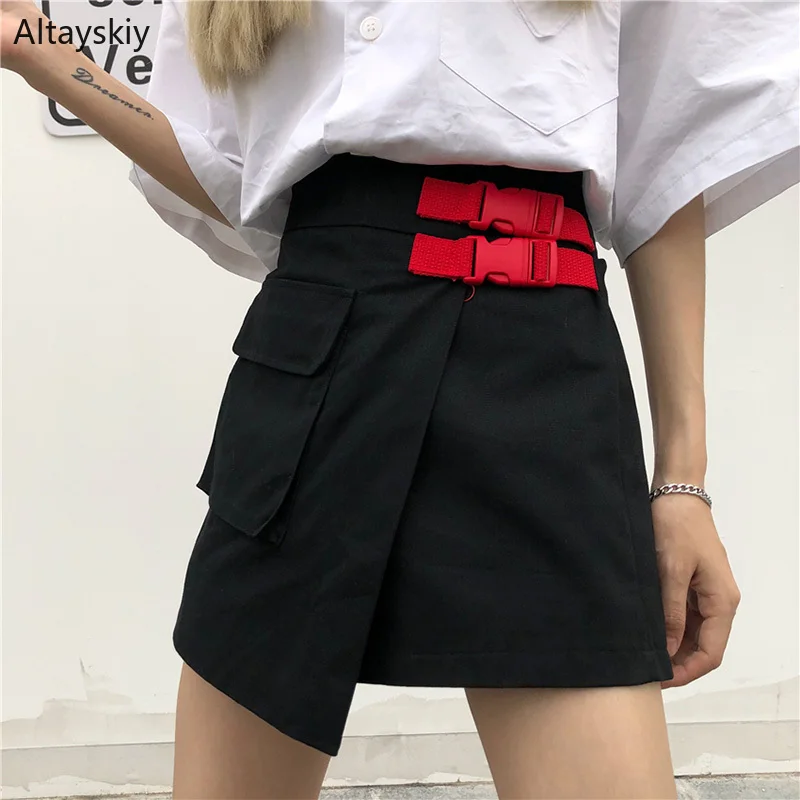 Женские шорты Харадзюку с неровным карманом, летние, шикарные, свободные, уличные, женские, s карго, короткие, повседневные, трендовые, корейский стиль, новые, подходят ко всему, для девушек