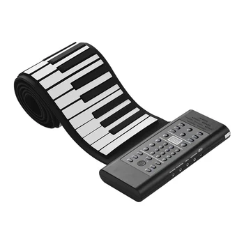 

88 Keys Portable Roll Up Piano Electronic Keyboard Silicon Built-in Stereo Speaker 1000mA Li-ion Battery with Sustain Pedal