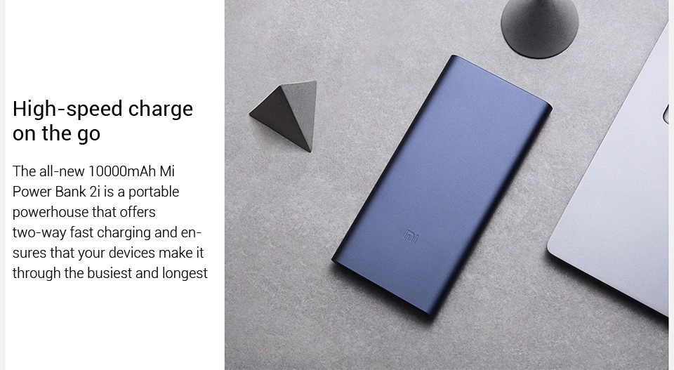 Super Large Capacity 10,000 mAh Bi-Directional Quick Charge Aluminium Alloy Housing, Round Edge Design LED Indicator 2