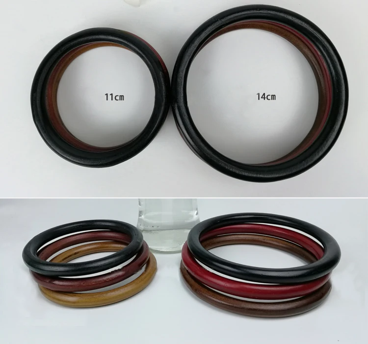 5 pairs=10 pieces,3 Colors 11cm 14cm Wood Round Ring Wood knit bags