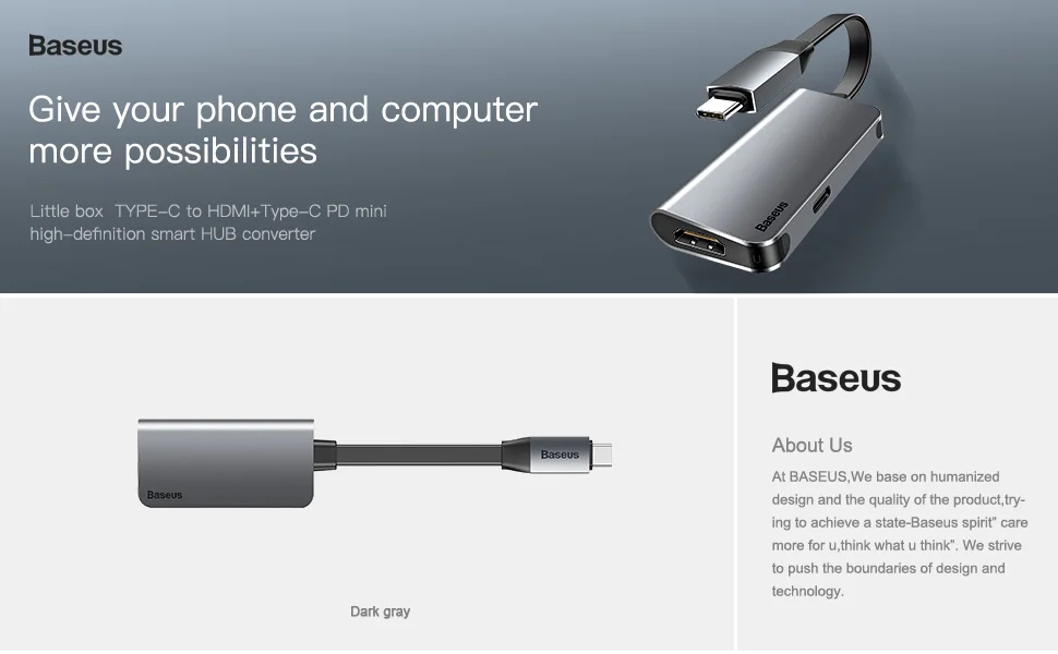 Baseus USB 3,0 type C концентратор 4K HDMI концентратор и PD флэш-зарядка USB C концентратор конвертер 3 порта USB для type C USB мобильных телефонов планшетов