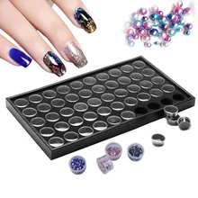 2017 50 Pots Nail Art Manicure Empty Glitter Dust Powder Jewelry Display Box Cases Decorations Storage