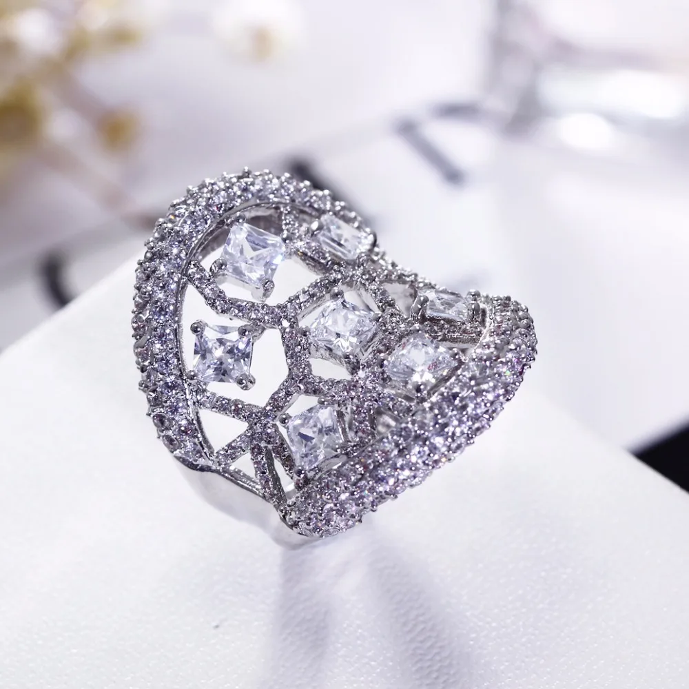 Discounted Low prices! Hollow design Square shape Rings for women