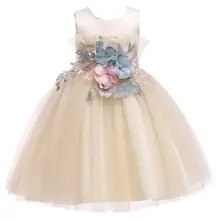 Детская одежда летнее платье-пачка для девочек, платья для свадебных мероприятий, Цветочные Костюмы для вечеринки в честь Дня рождения, Рождественская одежда для детей