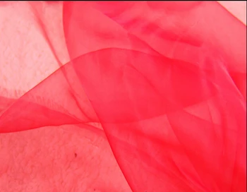 

5 meter 150cm 59" width red organza glass yarn voile fabric tulle wedding dress stage shape materials MM260