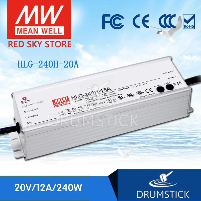 

MEAN WELL HLG-240H-20A 20V 12A meanwell HLG-240H 20V 240W Single Output LED Driver Power Supply A type