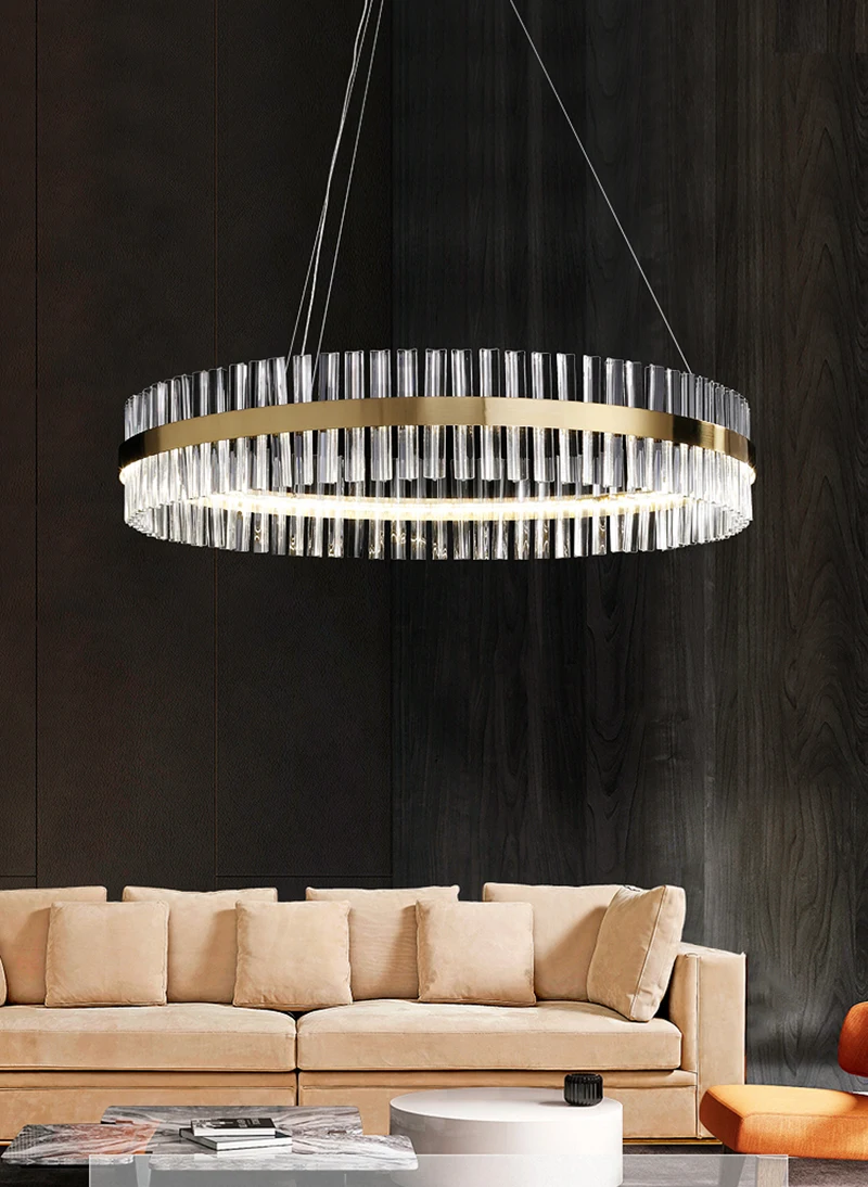 Современная роскошная гостиная подвесные светильники простые круглые люстра для спальни ресторана креативный Хрустальный подвесной висячий светильник