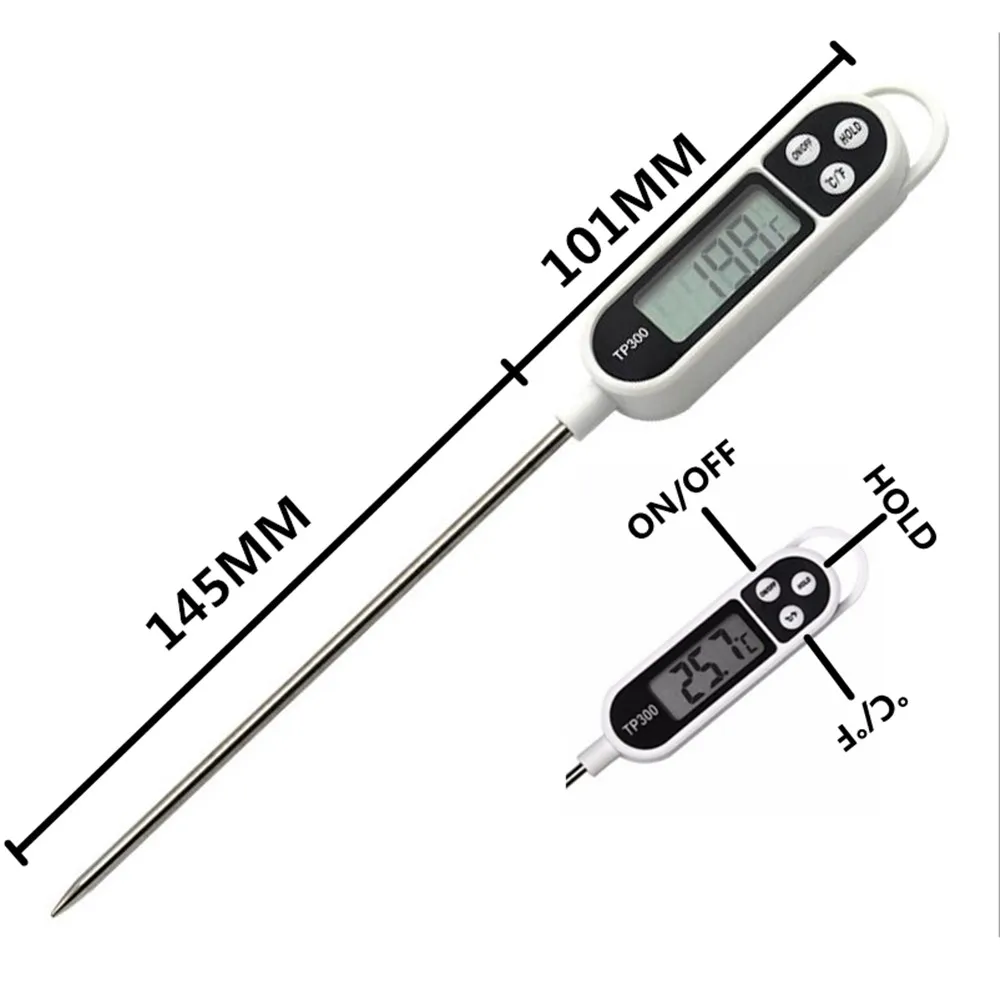 Электронный цифровой термометр для мяса, приготовления пищи, кухни, барбекю, зонд, вода, молоко, масло, жидкая печь, термометр, цифровой TP101