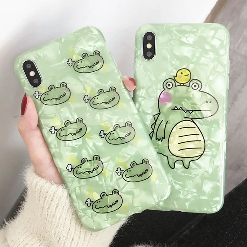 

Cool Summer Crocodile Phone Cases For iPhone 7 8 6 6S Plus XR XS MAX X Case Thin Slim Soft Silicone Cover For iPhone XS MAX