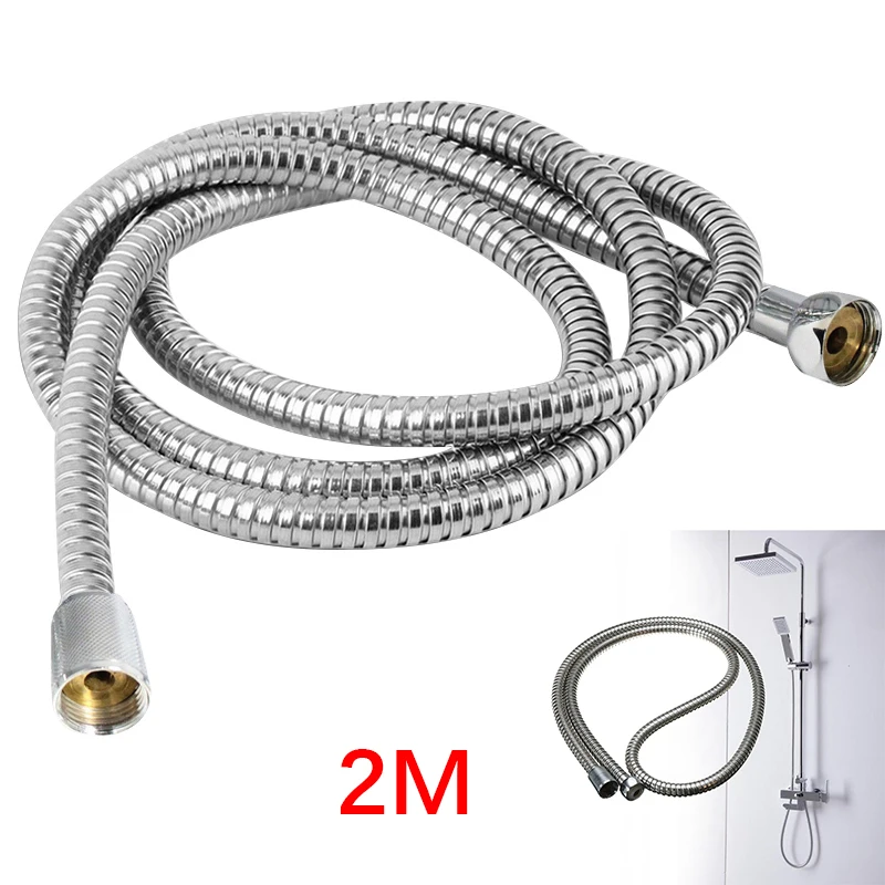 

2m Stainless/Steel Shower Hose Flexible Tube Kit For Handheld Showerhead 1 Pcs