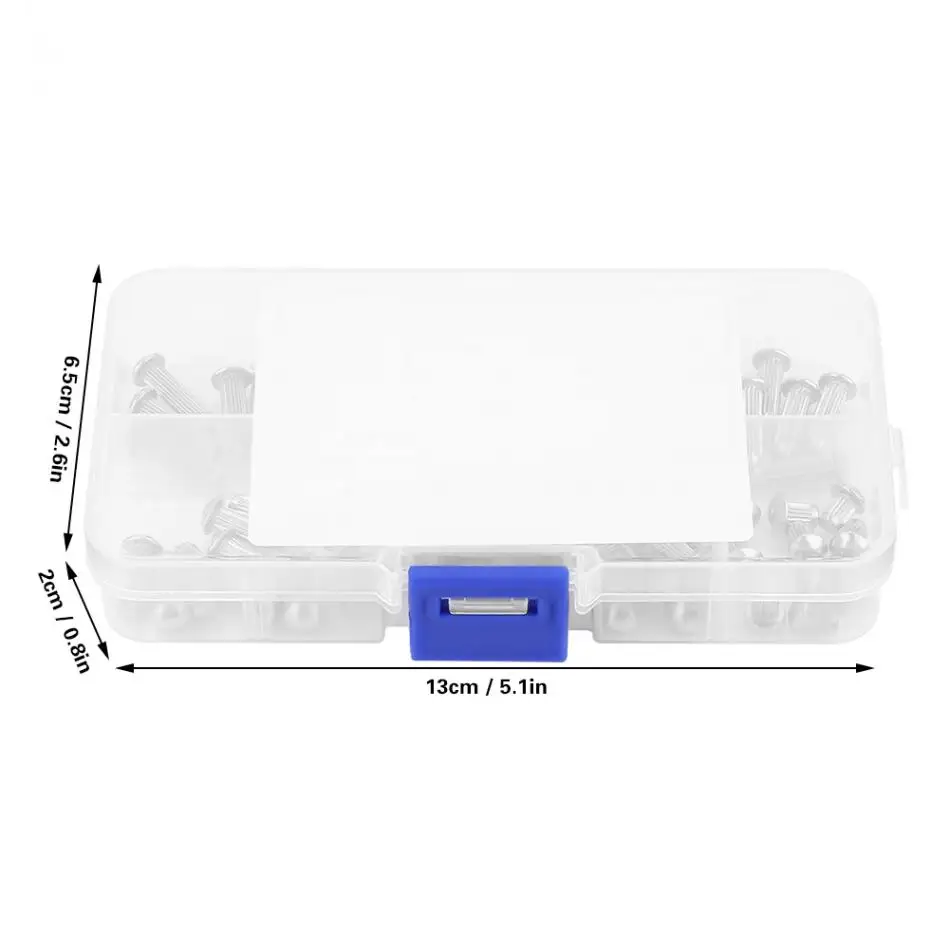 60 шт./компл. M4 Нержавеющая сталь круглая голова с накаткой хвостовик с заклепками Ассортимент Набор