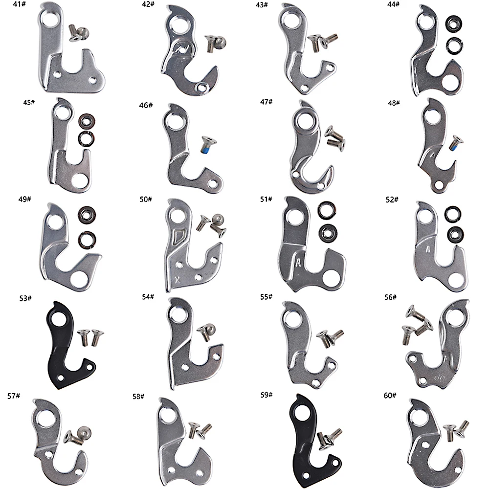 

1Pcs 41-60 Number Universal Mountain Bike Road Bicycle Frame Gear Rear Derailleur Hanger Dropout Frame Tail Hook with Free Screw