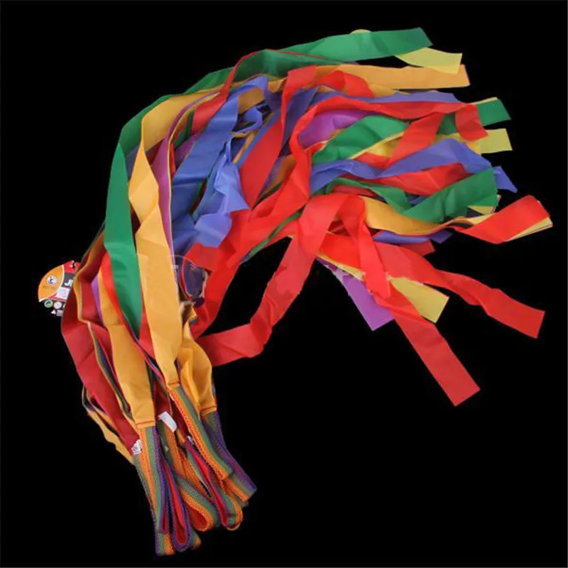 12 PCS Art Gymnastic Dance Ribbon Gym Rhythmic Gymnastics Ballet Streamer Exercises Ribbons Fitness Rainbow Color For Girls A