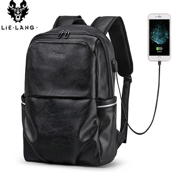 

LIELANG 2019 Leather Backpack Men Waterproof Laptop Backpack Men's Travel Bag Large Stylish Boys Teenager Schoolbag Male Bagpack