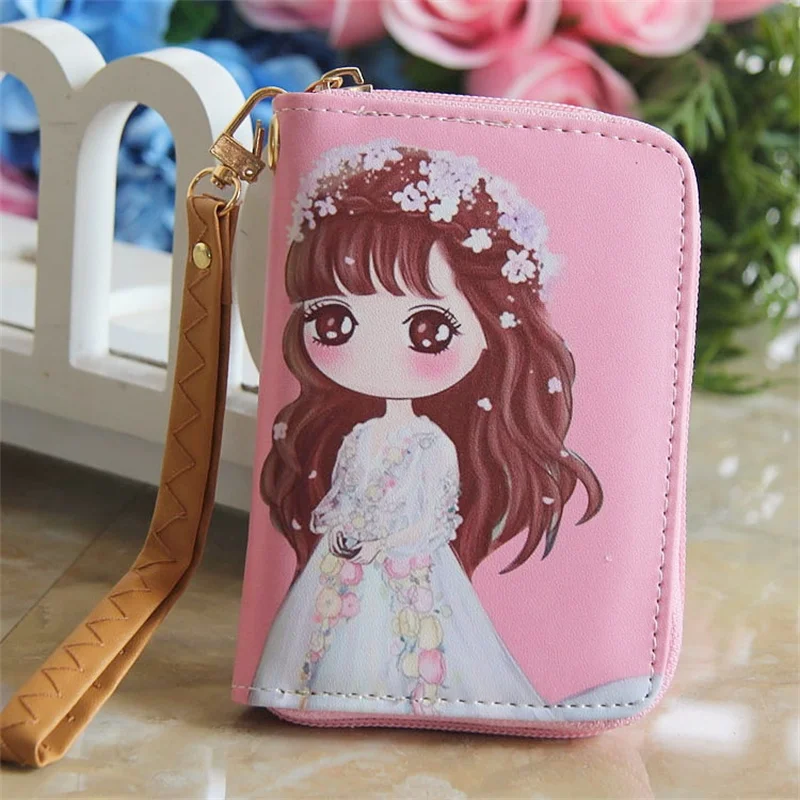 

Hot Sale Girls Wallets Cute Lovely Lady Short Handbags Women Zipper Clutch Coin Purse Cards Holder Women Wallet Burse Bags New