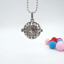 Vintage Antique Silver DIY Locket Pendant with 90cm Ball Chain Changeable oil Diffuser Glowing in the Dark Angel Caller Necklace