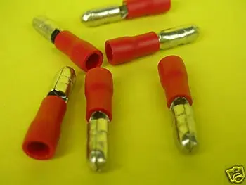 

500 Car 4mm Red Bullet Male Terminal Connector RM40