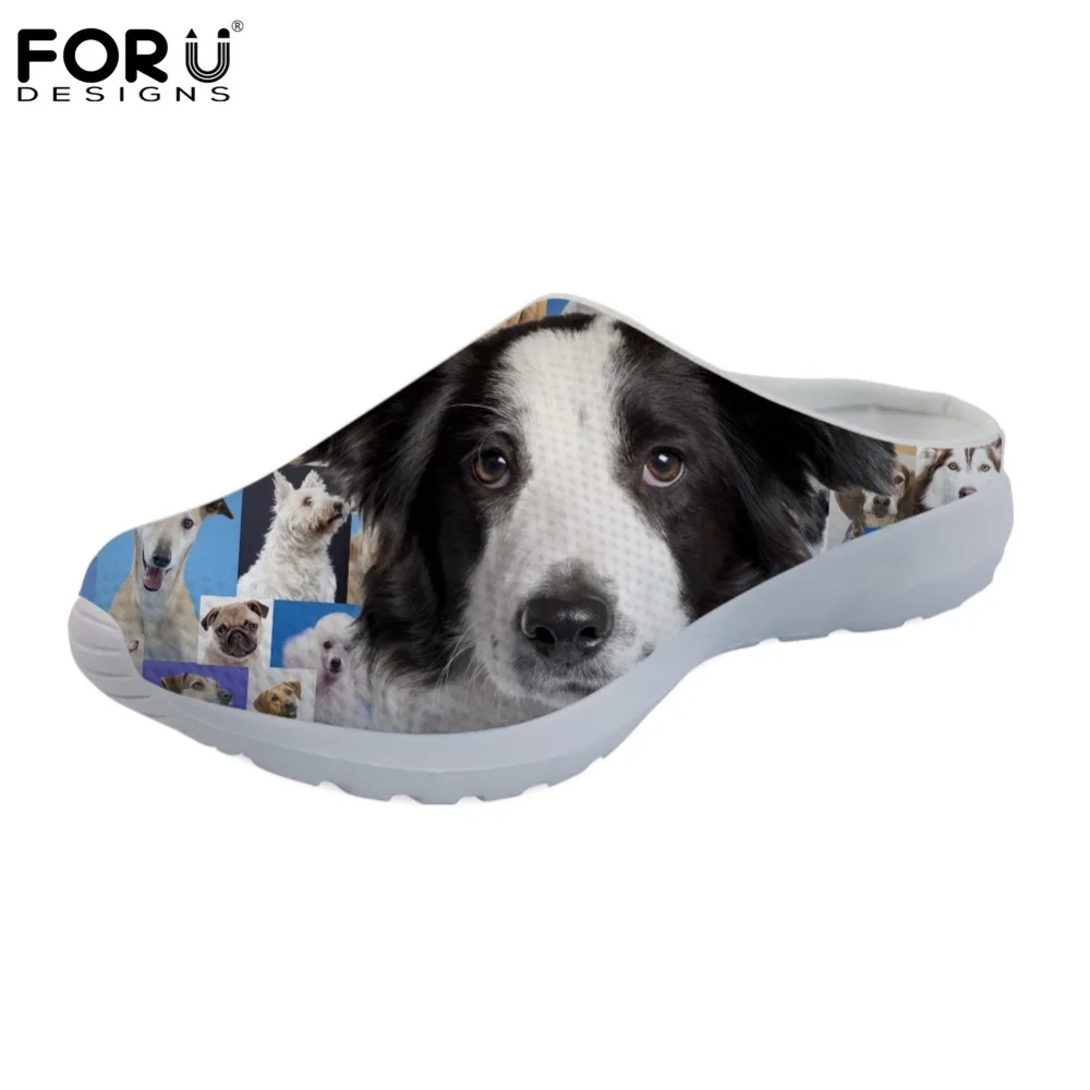 

FORUDESIGNS Women House Sandals 3D Cute Dog Animal Prints Casual Water Shoes Mesh Beach Sandal Slippers Comfortable Breathable