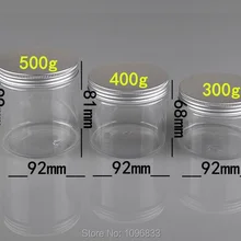 300 г 400 г 500 г пластиковая банка с алюминиевой крышкой, пластиковая банка для крема, хороший герметичный горшок, пластиковый упаковочный контейнер, 10 шт./лот