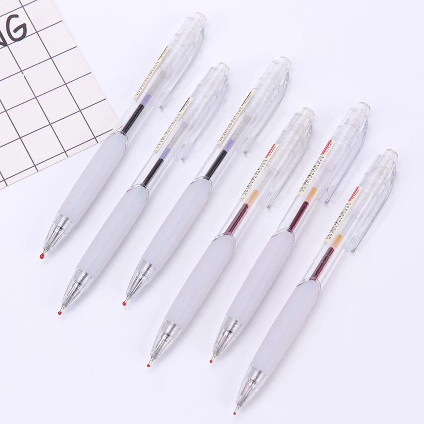 

1PC New Creative Stationery 0.7mm Black Ink Transparent Pen Body Body Ballpoint pen Office School Student Writing Tools