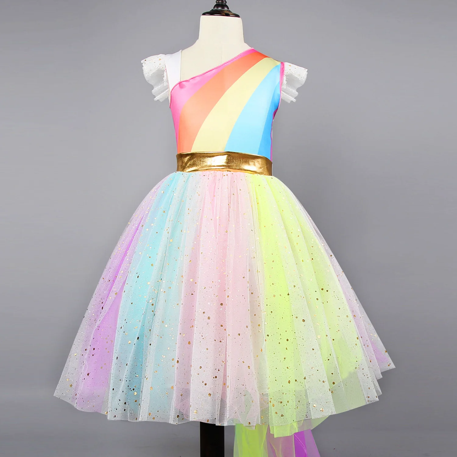 

Children Evening Dresses Princess Flower Girl Dress Summer Tutu Wedding Birthday Party Dresses Costumes Unicorn Colorful Dress