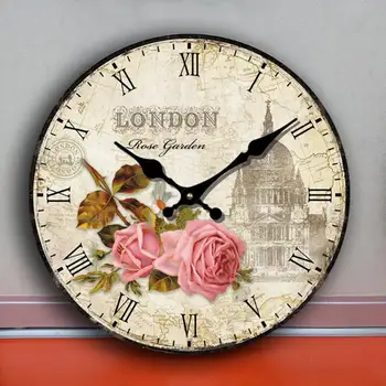

Large living room wall clock watch European Garden clock creative art wall clock watch modern mute simple flower