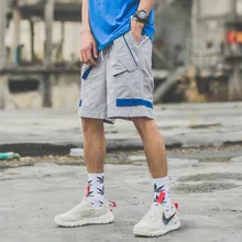 Японские Харадзюку летние шорты Карго на шнурке для мужчин Urban Boys уличная хип хоп мульти Короткие Брюки с карманами большой размер m-xxl