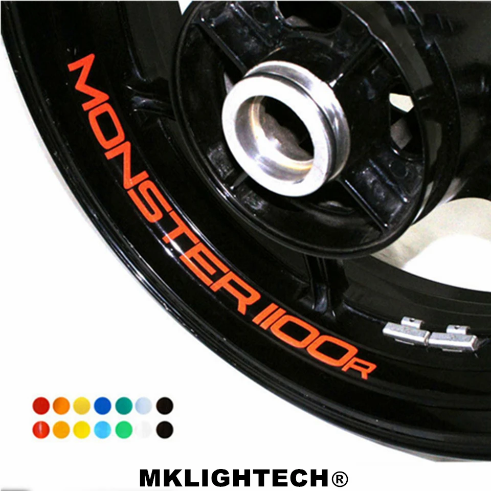 

k-sharp 8 X CUSTOM INNER RIM DECALS WHEEL Reflective STICKERS STRIPES FIT DUCATI MONSTER 1100R