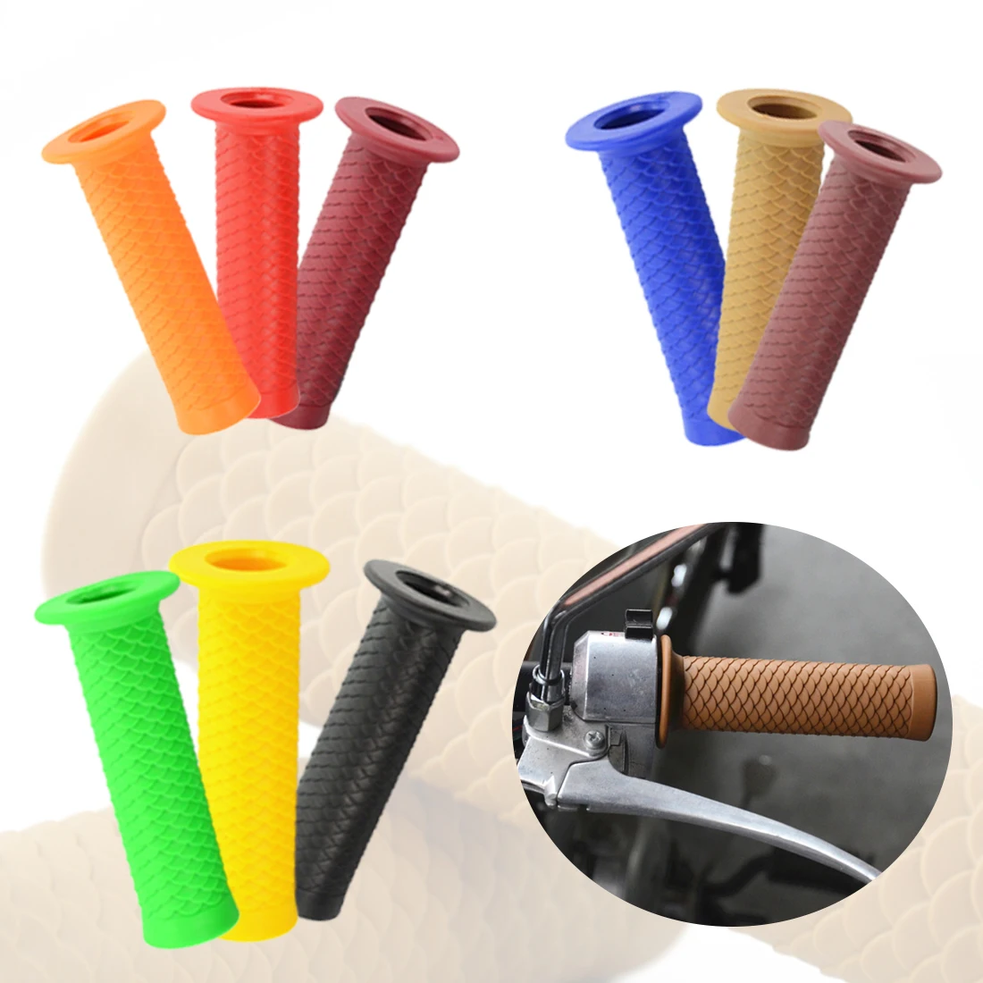 12,4*3,2 см водонепроницаемые Нескользящие универсальные 3D рыбные весы аксессуары для мотоциклов подкрученные вверх длинные Ретро Усы Набор Ручка в стиле ретро резиновая ручка