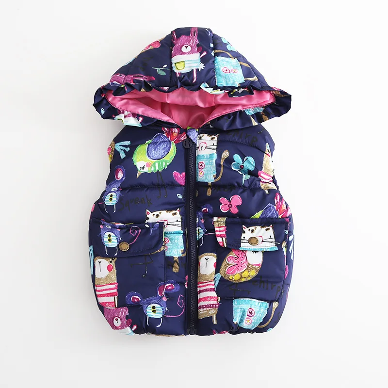

Girls cartoon Thick Vest Girls Cute Waistcoat baby Vest Children Clothing Outerwear& Coats Girls Coats Kids Clothes