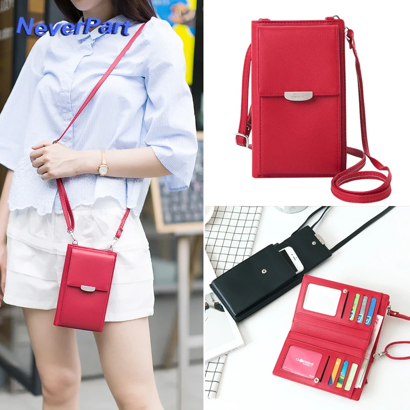 

New 2019 Shoulder Diagonal Mobile Phone Bags Personality Multifunction Lady Wallets Large Capacity Messenger Bags For Cellphone