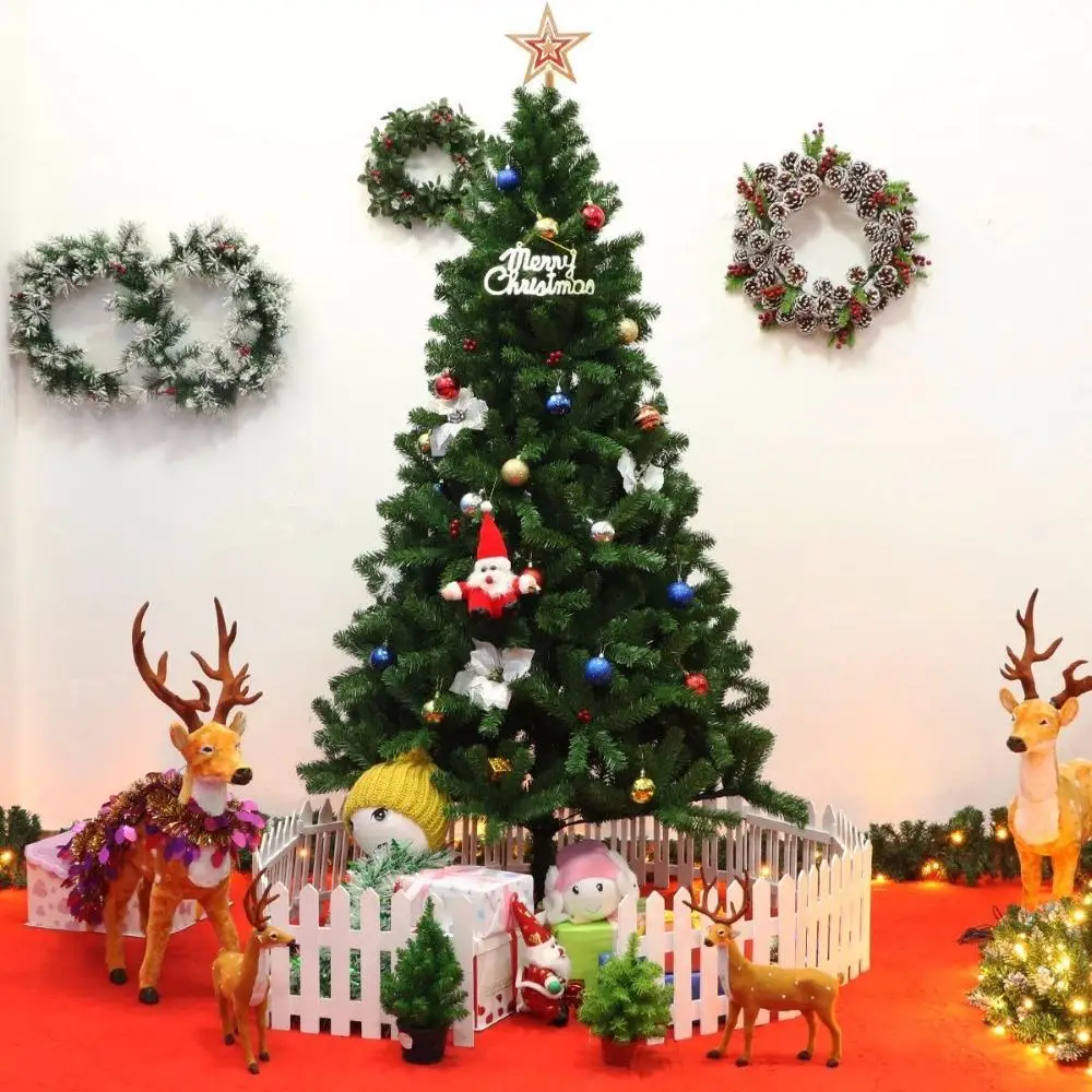 

Goplus 7Ft PVC Artificial Christmas Tree Encryption Premium Hinged w/ Metal Stand Green Christmas Decoration CM21246