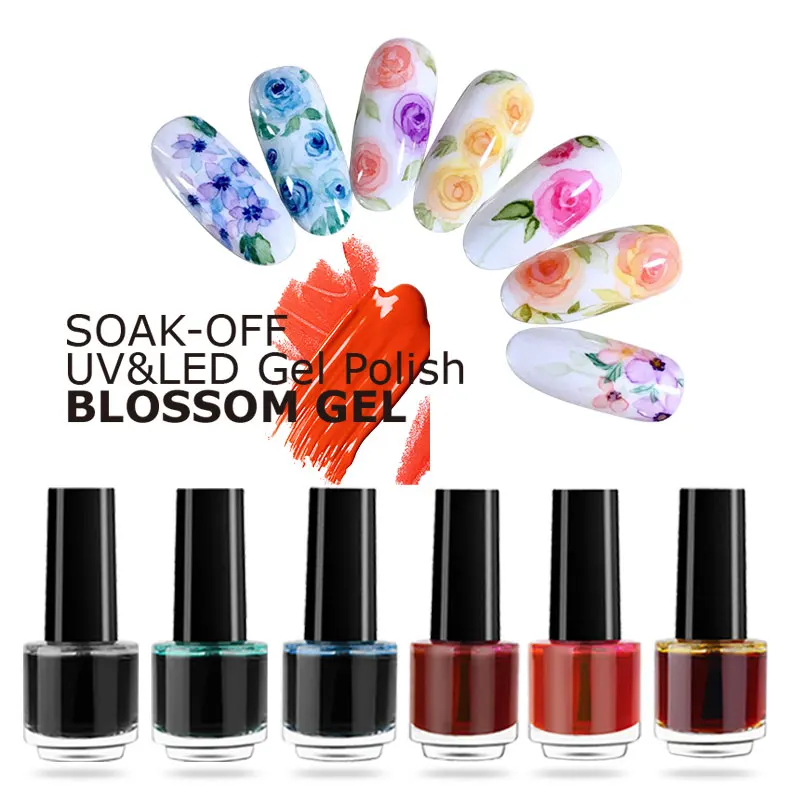 

Limegirl Nail Blossom Gel Polish Magic Blooming Flower Watercolor Varnish All For Manicure Lacquer Soak off UV Gel Nails Art
