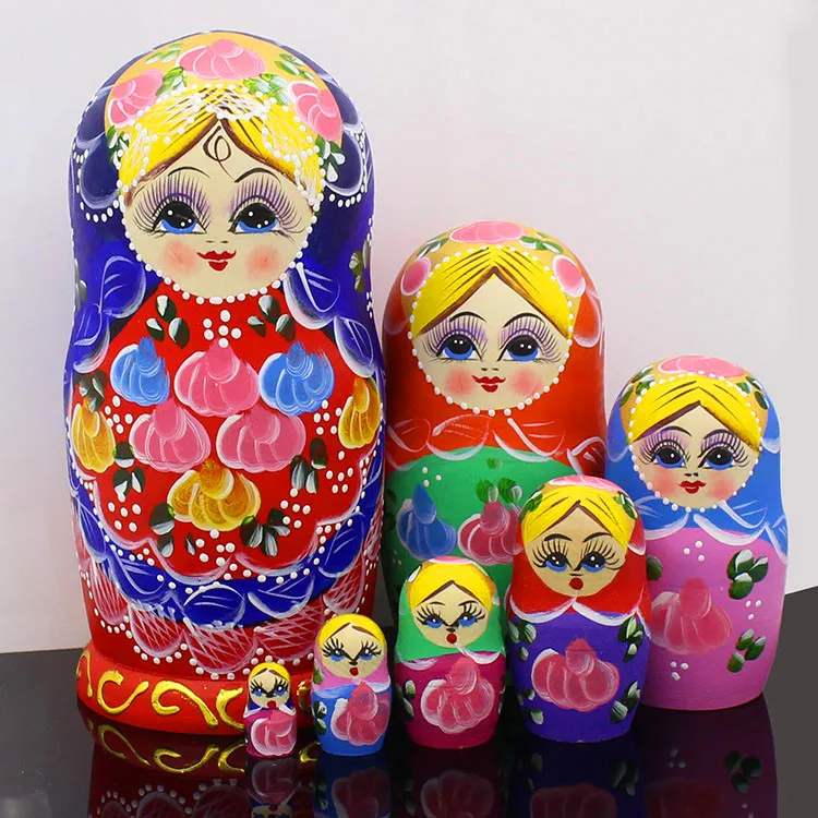 Juego de muñecas Matryoshka de madera de 7 capas de muñecas de anidar
