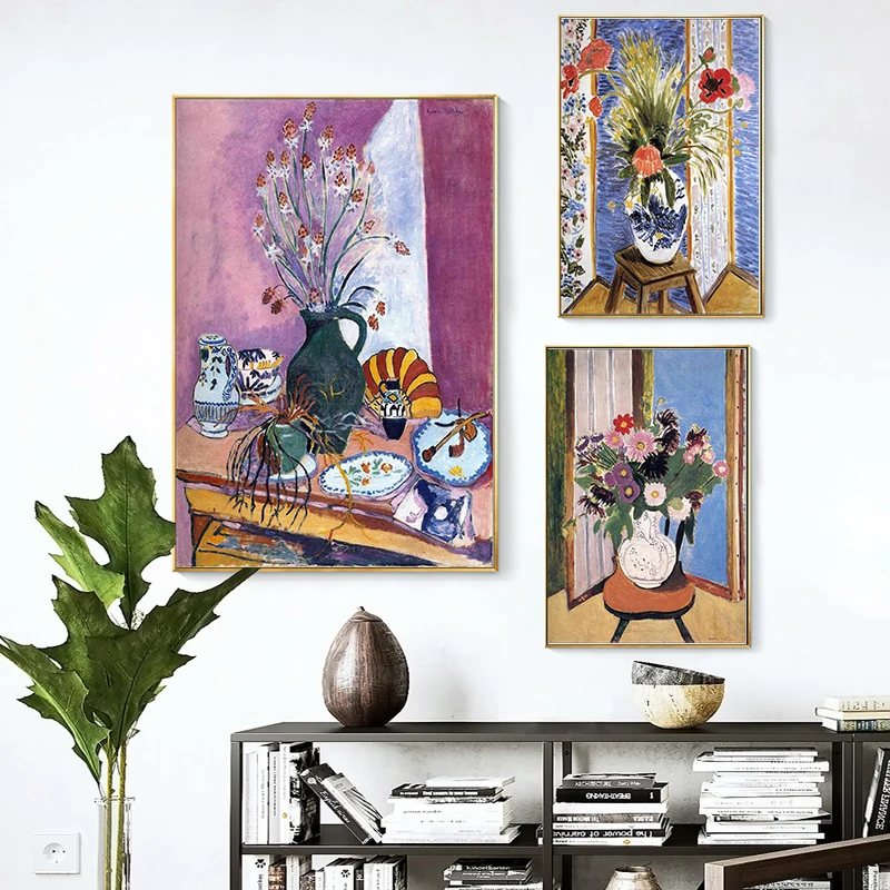 

France Abstract Vase Flower Henri Matisse Fauvism Canvas Paintings Vintage Kraft Posters Wall Stickers Home Decor Family Gift
